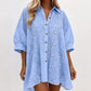 Kurzarmshirt für Damen aus Lochstickerei, Spitze und Burnout-Stoff