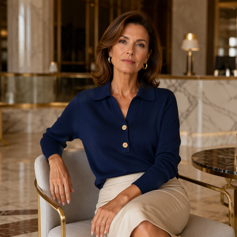 Elegante Strickpullover mit Reverskragen für Damen
