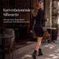 Geripptes Damen-Langarm-Strickkleid mit Rollkragen