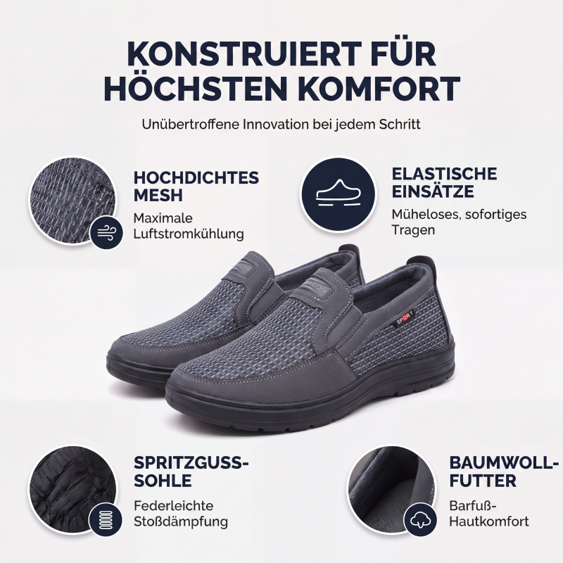 Atmungsaktive Mesh-Slip-On-Schuhe für Herren