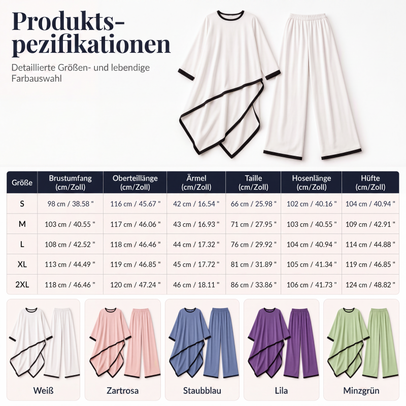 Zweiteiler für Damen: Lässige Tunika und Hose mit weitem Bein