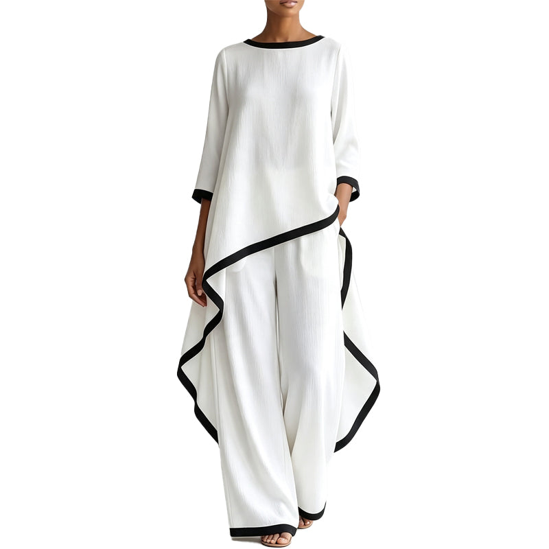 Zweiteiler für Damen: Lässige Tunika und Hose mit weitem Bein