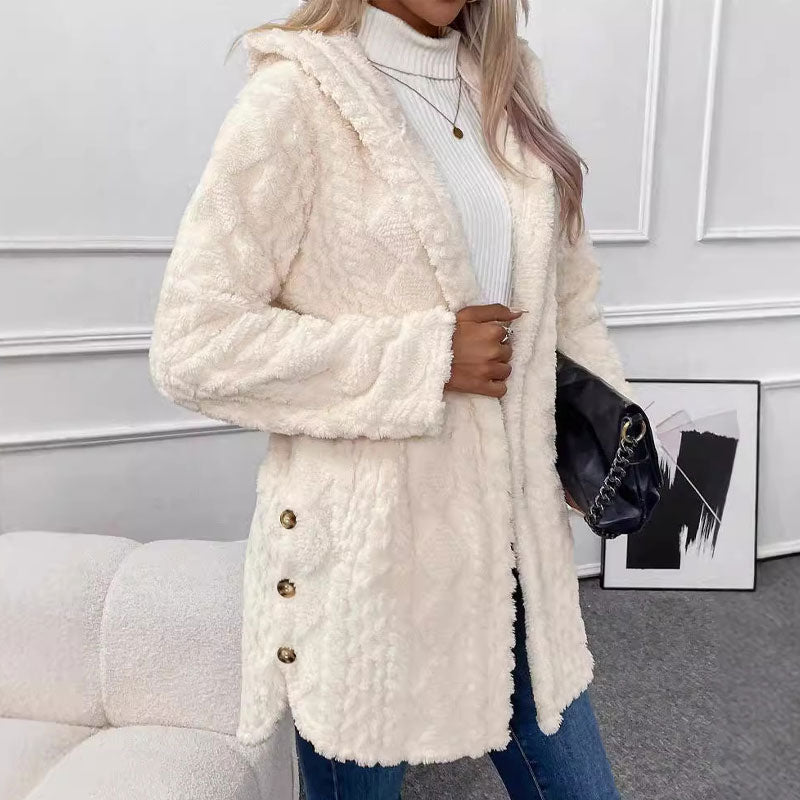 💎❄️ Neuheiten – Rautenmuster-Jacke mit Kapuze – warm und stylisch