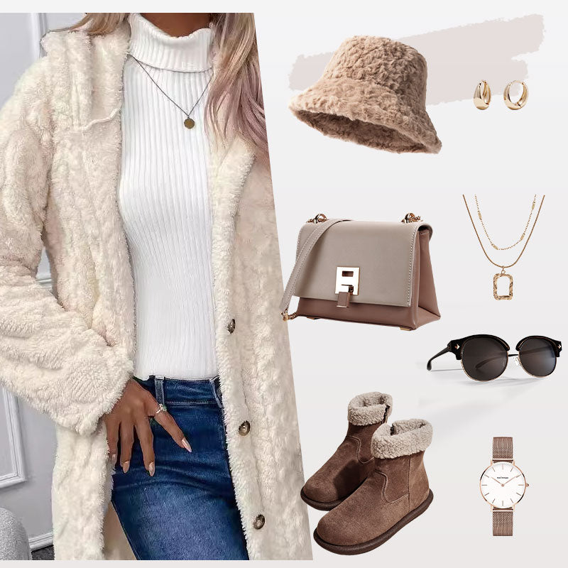 💎❄️ Neuheiten – Rautenmuster-Jacke mit Kapuze – warm und stylisch