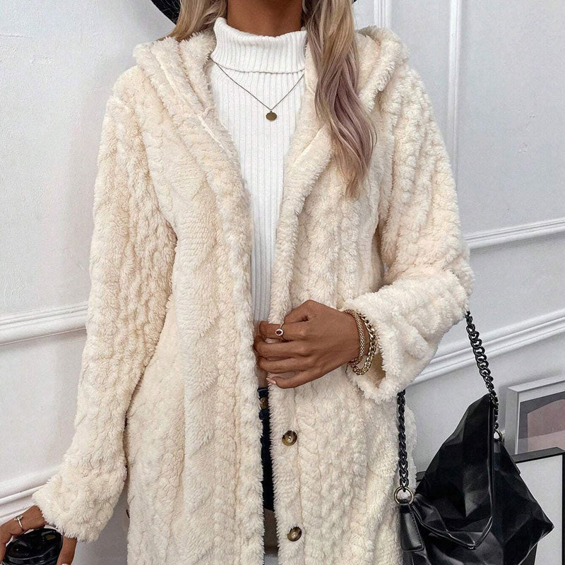 💎❄️ Neuheiten – Rautenmuster-Jacke mit Kapuze – warm und stylisch