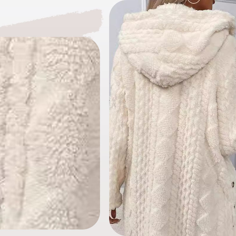 💎❄️ Neuheiten – Rautenmuster-Jacke mit Kapuze – warm und stylisch