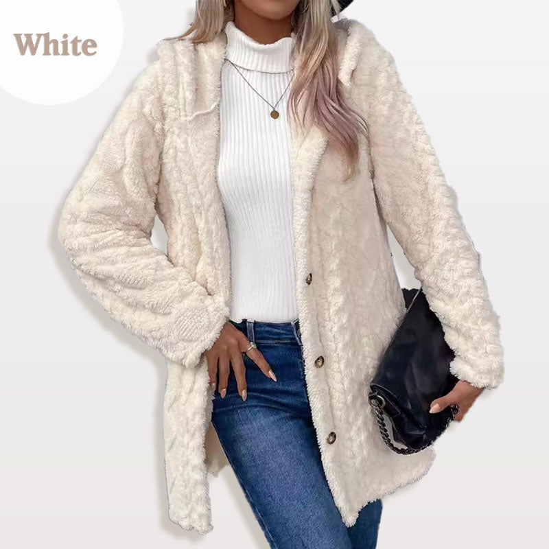 💎❄️ Neuheiten – Rautenmuster-Jacke mit Kapuze – warm und stylisch