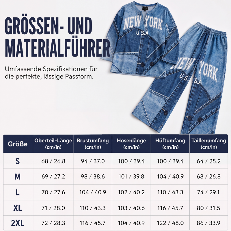✨Neu eingetroffen – Nur heute 50%! Langarm-Oberteil mit Weithosen-Set für Damen