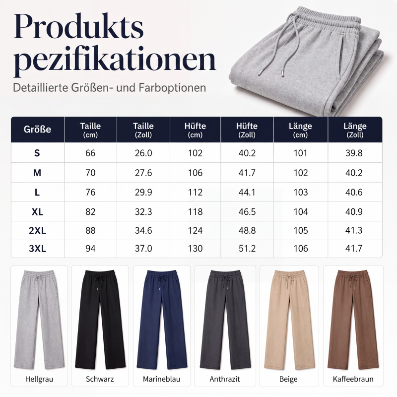 📢📢50%Rabatt!!!🎉🚀 Neu zum halben Preis ！Damen-Freizeit-Hosen mit weitem Bein und elastischem Kordelzugbund