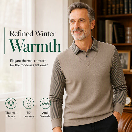 👕Zweiteiliges Langarm-Oberteil für Herren – eleganter, lässiger Zweiteiler-Look ganz ohne Aufwand