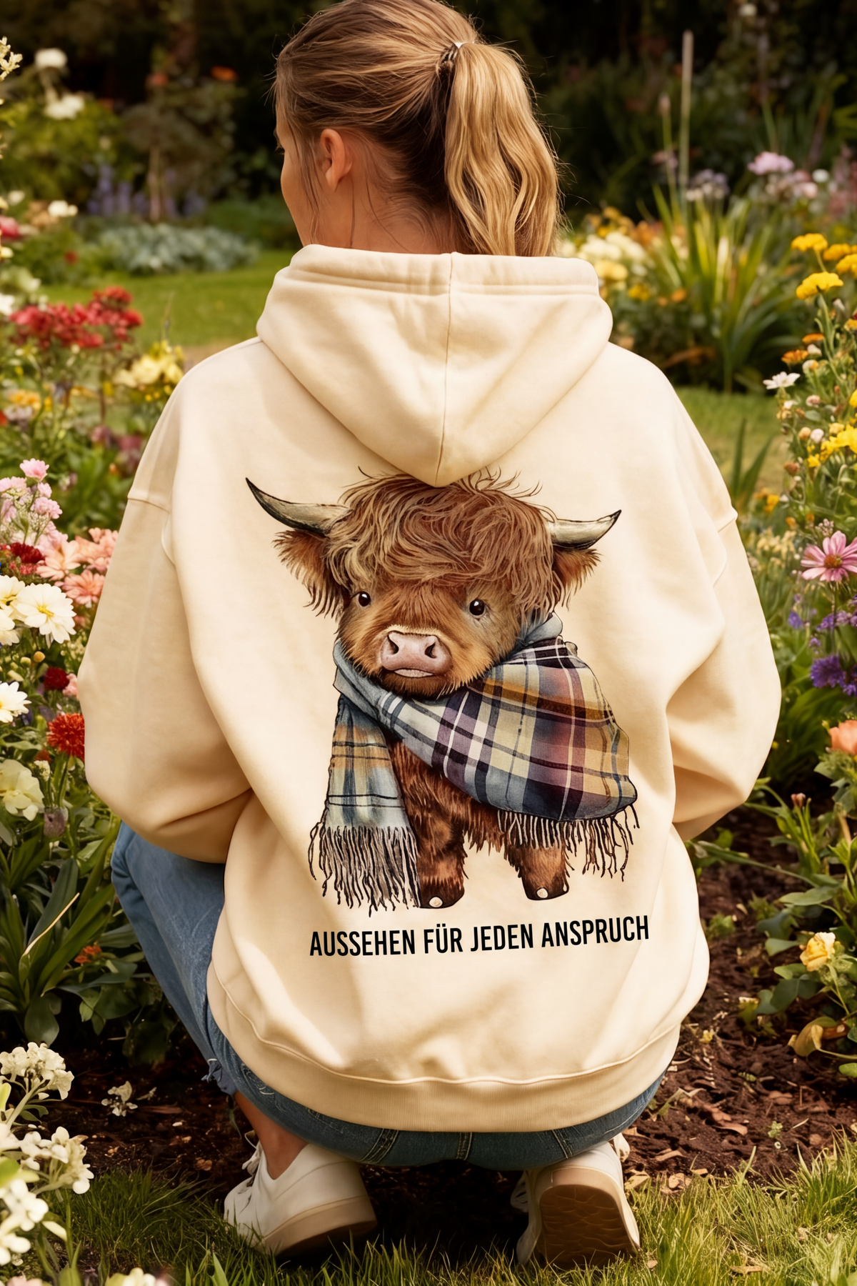🐮 50% RABATT!!🎁Niedliches Kapuzensweatshirt mit kuscheligem Fleecefutter, Highland-Kuh-Motiv