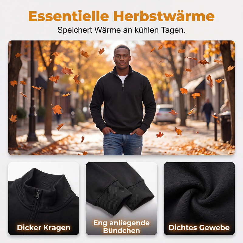 🔥 Nur heute 50 %! Herren-Troyer mit Stehkragen und Rippstruktur