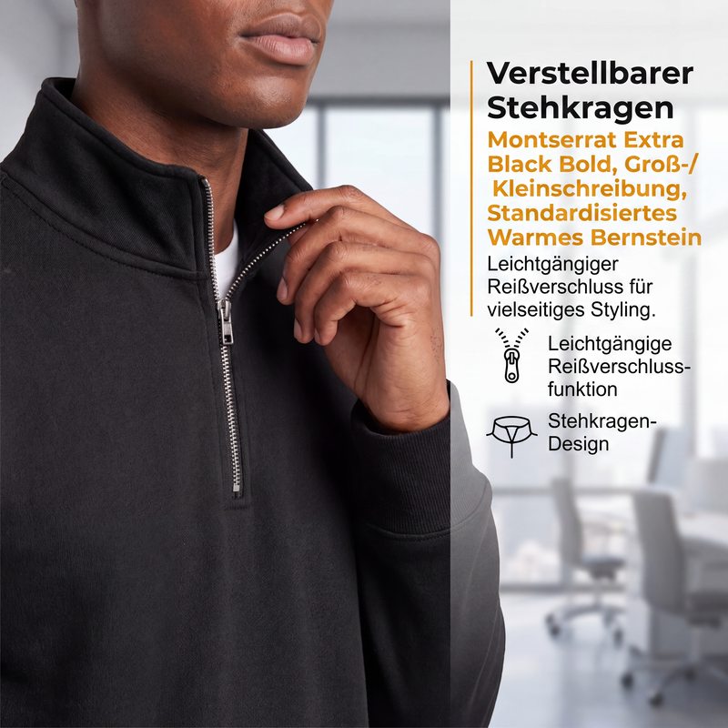 🔥 Nur heute 50 %! Herren-Troyer mit Stehkragen und Rippstruktur