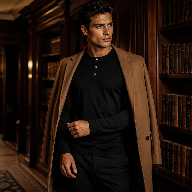 💎👕 Neuheiten – Klassisches Henley-Hemd – bequem und vielseitig