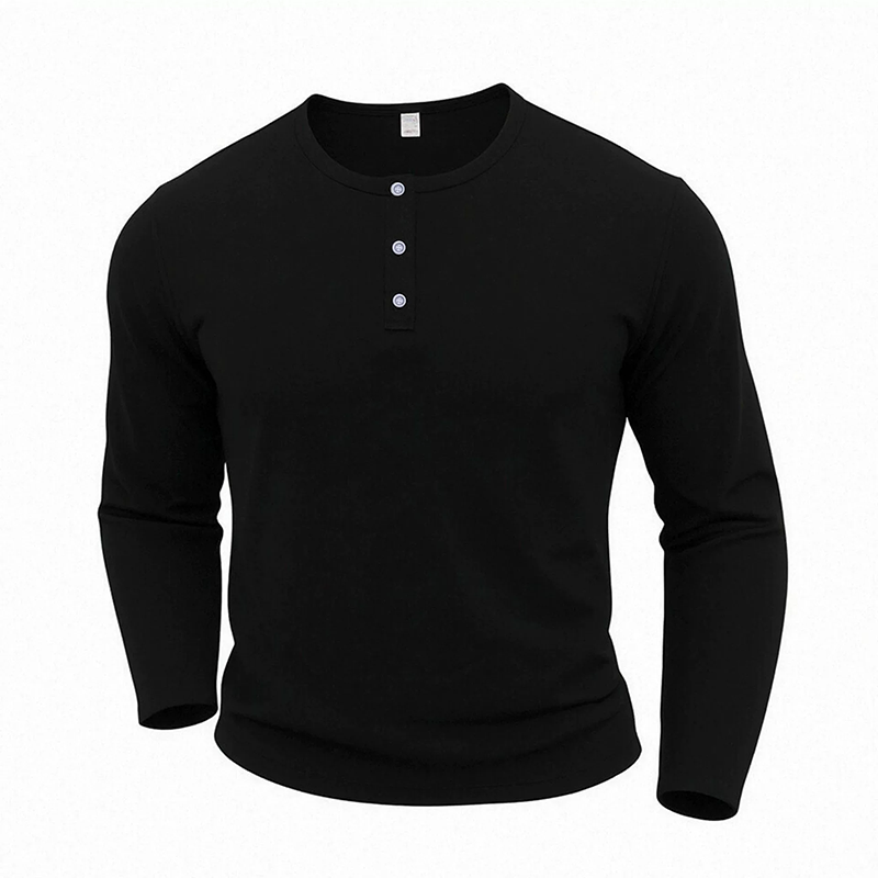 💎👕 Neuheiten – Klassisches Henley-Hemd – bequem und vielseitig