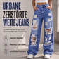 👖 50 % RABATT | Lässiger Streetstyle mit Charakter – Damen High-Waist Jeans mit weitem Bein & Destroyed-Details