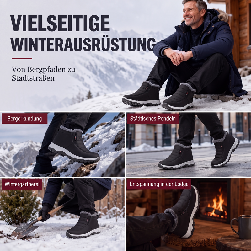 🥾 50 % RABATT | Warme Füße ohne lästiges Schnüren – Herren Winter-Slip-On Boots mit Plüschfutter
