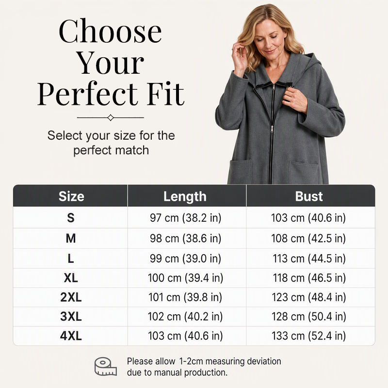 📢📢50% Rabatt!!! 🎉✨ Mittellange Damenjacke mit Kapuze & 2 Reißverschlüssen