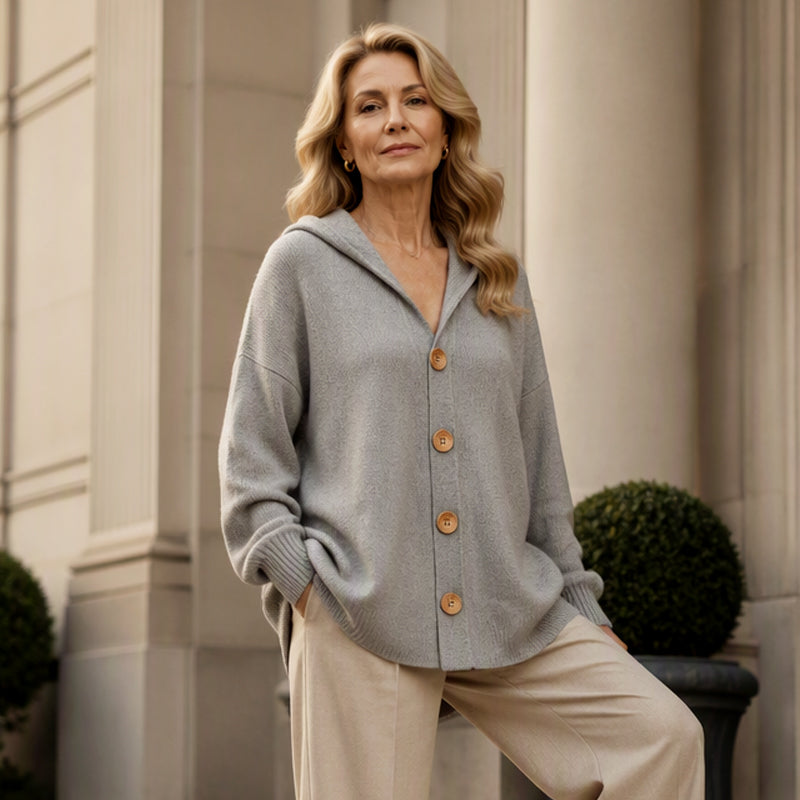 📢📢50%Rabatt!!!🎉📦 Täglich 500+ Pakete versendet – Der Wahnsinn! Lässige Damen-Strickjacke mit Kapuze