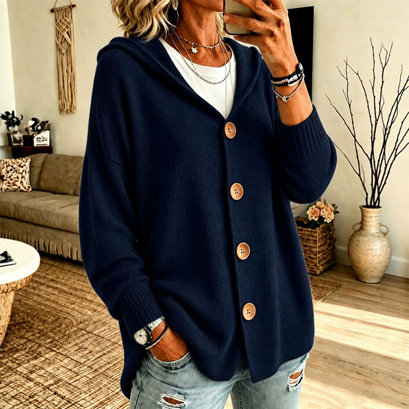 📢📢50%Rabatt!!!🎉📦 Täglich 500+ Pakete versendet – Der Wahnsinn! Lässige Damen-Strickjacke mit Kapuze