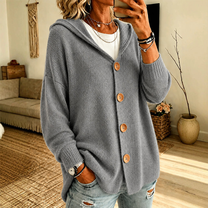📢📢50%Rabatt!!!🎉📦 Täglich 500+ Pakete versendet – Der Wahnsinn! Lässige Damen-Strickjacke mit Kapuze
