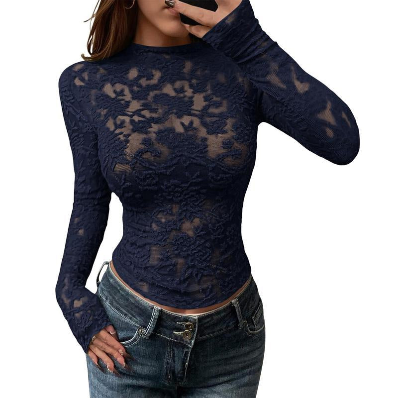 📢🎉50%Rabatt!!!🛍️✨Elegante Langarm-Spitzenshirts für Damen