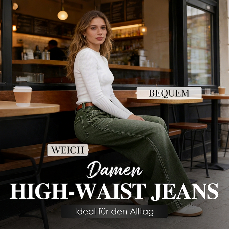 👖✨ Neuheiten – Damen High-Waist Weite Jeans