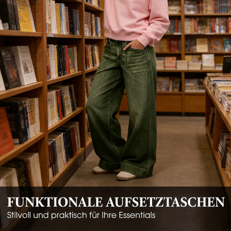 👖✨ Neuheiten – Damen High-Waist Weite Jeans