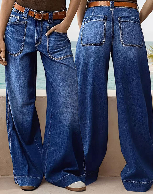 👖✨ Neuheiten – Damen High-Waist Weite Jeans