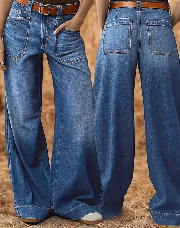 👖✨ Neuheiten – Damen High-Waist Weite Jeans