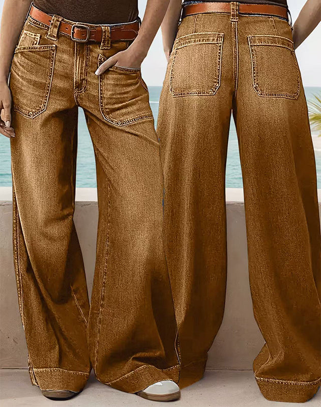 👖✨ Neuheiten – Damen High-Waist Weite Jeans