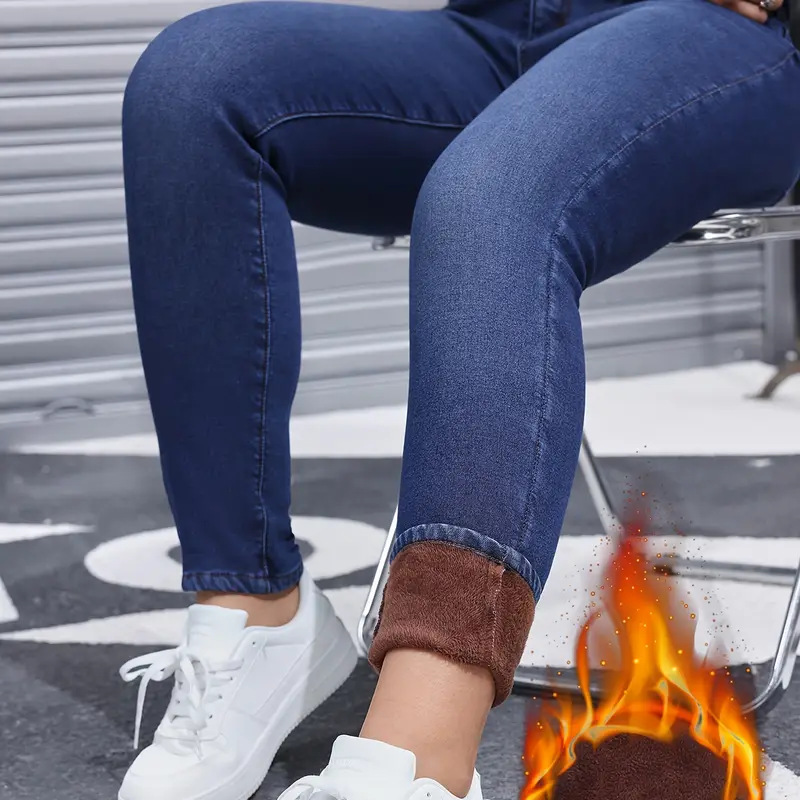 👖 50% Rabatt | Kuschelige Wärme & High-Stretch-Komfort – Gefütterte Skinny-Jeans