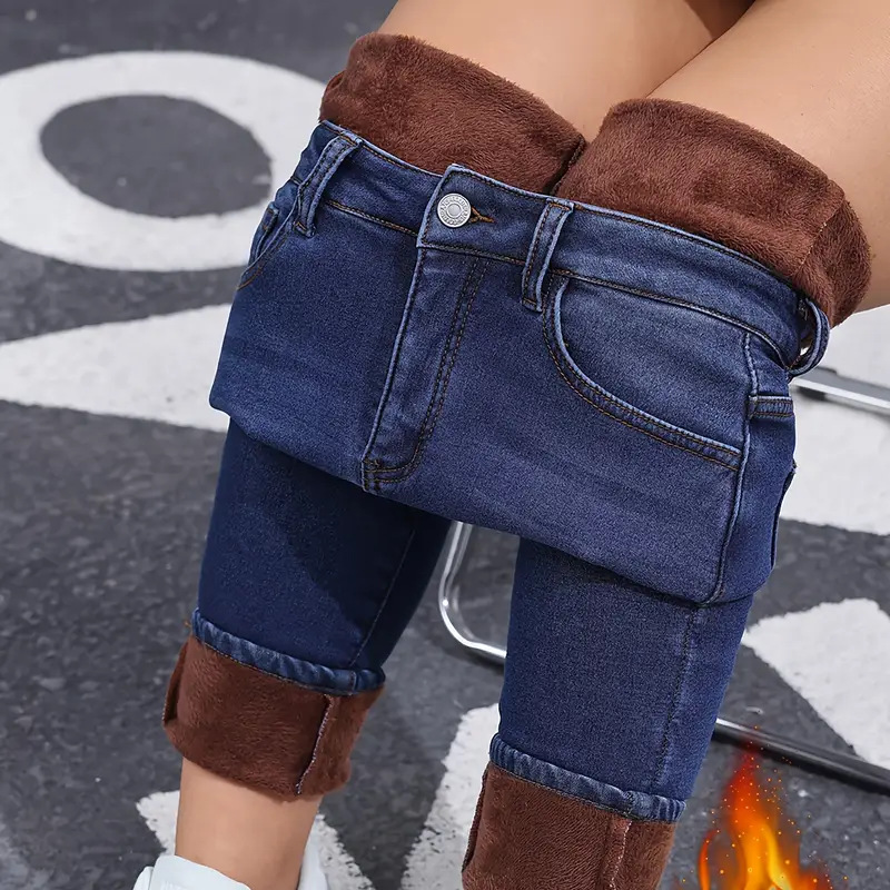 👖 50% Rabatt | Kuschelige Wärme & High-Stretch-Komfort – Gefütterte Skinny-Jeans