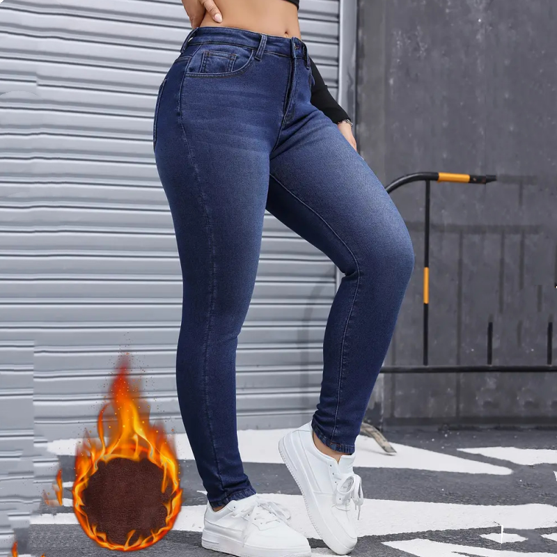👖 50% Rabatt | Kuschelige Wärme & High-Stretch-Komfort – Gefütterte Skinny-Jeans