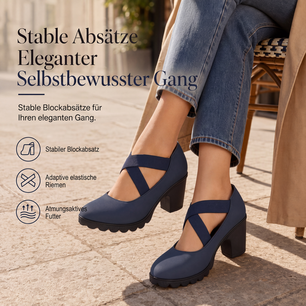 ⌛Zeitlich begrenzt – 50% Rabatt!!!🎉👠Mary-Jane-Schuhe für Damen mit runder Spitze, überkreuzten Riemen, Blockabsatz, Plateau und Cut-Out-Ausschnitten, hochhackig