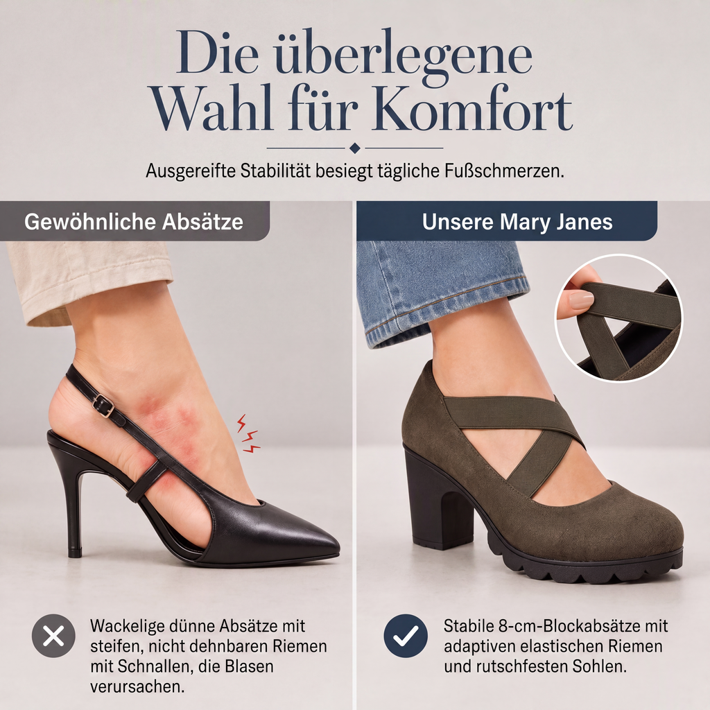 ⌛Zeitlich begrenzt – 50% Rabatt!!!🎉👠Mary-Jane-Schuhe für Damen mit runder Spitze, überkreuzten Riemen, Blockabsatz, Plateau und Cut-Out-Ausschnitten, hochhackig