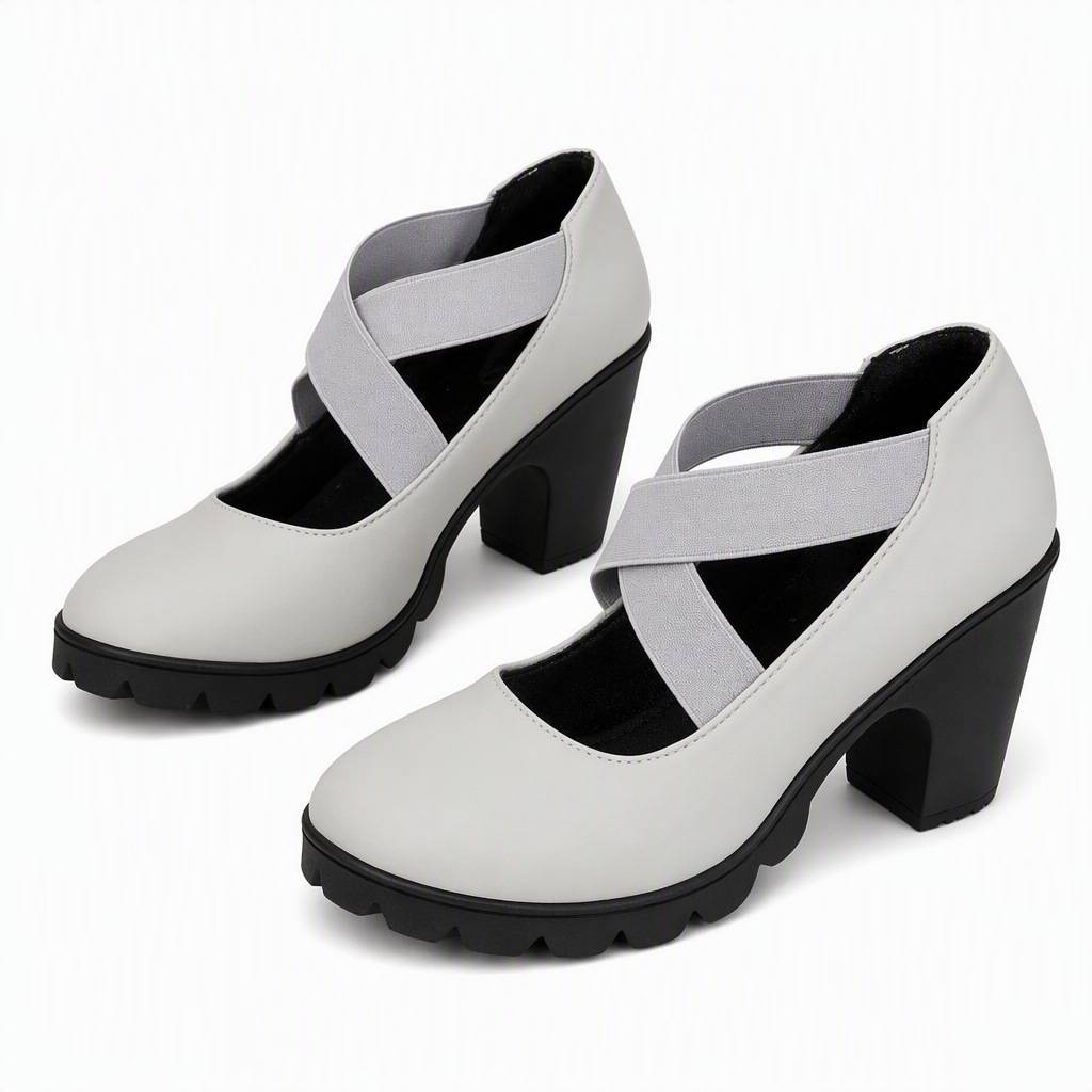 ⌛Zeitlich begrenzt – 50% Rabatt!!!🎉👠Mary-Jane-Schuhe für Damen mit runder Spitze, überkreuzten Riemen, Blockabsatz, Plateau und Cut-Out-Ausschnitten, hochhackig