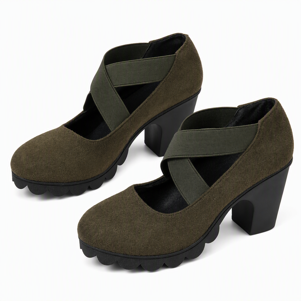 ⌛Zeitlich begrenzt – 50% Rabatt!!!🎉👠Mary-Jane-Schuhe für Damen mit runder Spitze, überkreuzten Riemen, Blockabsatz, Plateau und Cut-Out-Ausschnitten, hochhackig