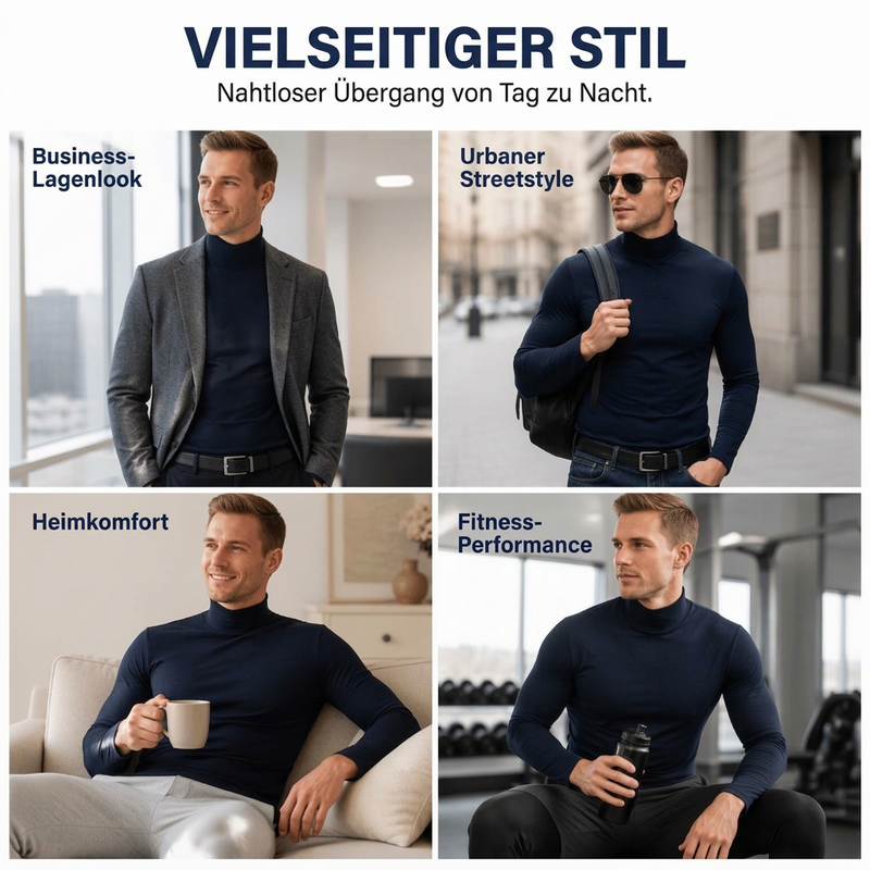 📊 Über 200.000 Verkäufe – Dankeschön mit 50% Rabatt! Herren Slim-Fit Rollkragenoberteil