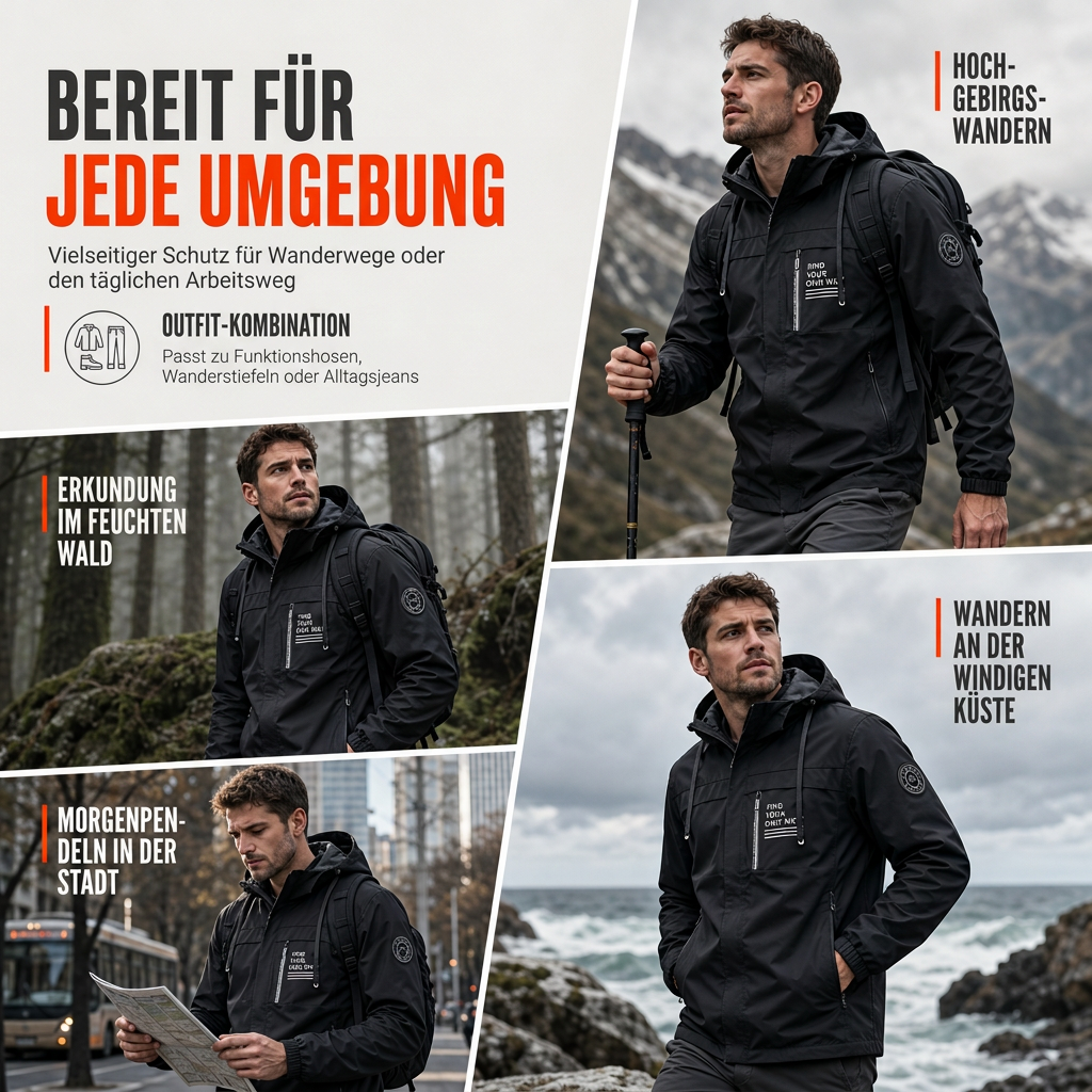 💎🔥 Bestseller –  Herren-Outdoor-Windjacke mit abnehmbarer Kapuze