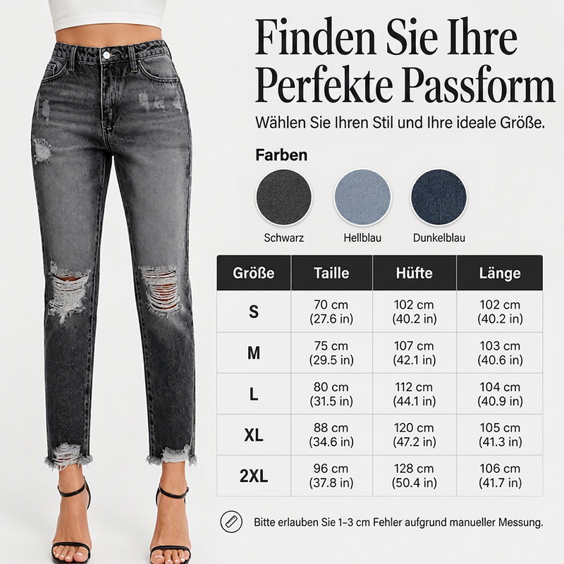 📢🎉50%Rabatt!!!🛍️✨Damen-Jeans im Retrostil, used-Look mit Rissen