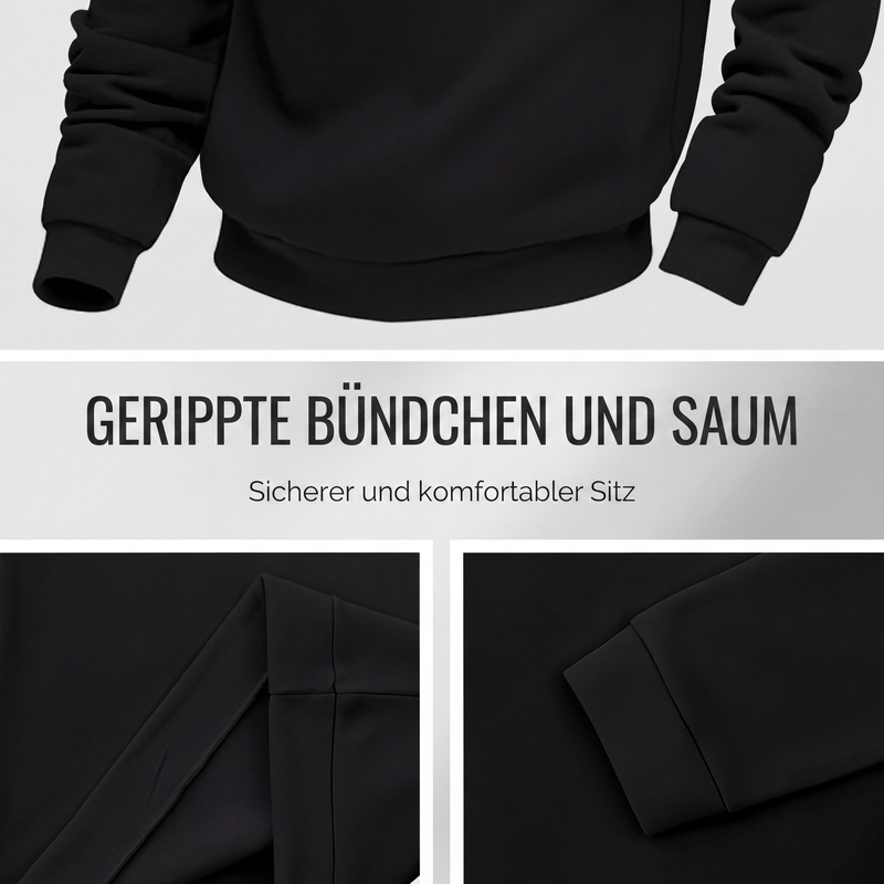 Herren-Pullover mit Stehkragen und Viertelreißverschluss