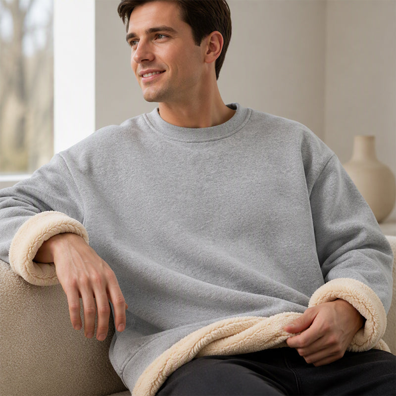 🔥Räumungsverkauf🔥Herren-Sweatshirt mit Fleecefutter und Rundhalsausschnitt