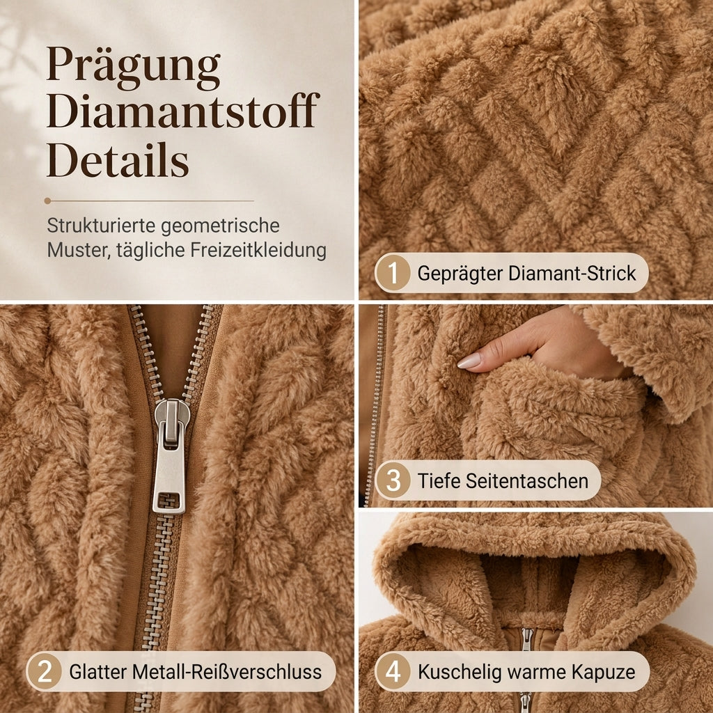 🙌 70% Wiederkaufquote – Qualität überzeugt! Lässiger, einfarbiger Plüschcardigan für Damen