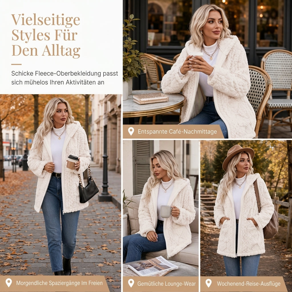 🙌 70% Wiederkaufquote – Qualität überzeugt! Lässiger, einfarbiger Plüschcardigan für Damen