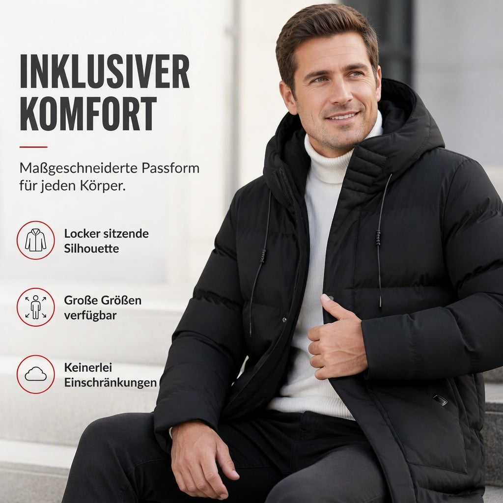 ✨ Neu eingetroffen – jetzt versandkostenfrei!✈Herren Freizeit Mittellange Gepolsterte Winter Verdickte Warme Oberbekleidung Mantel Übergröße