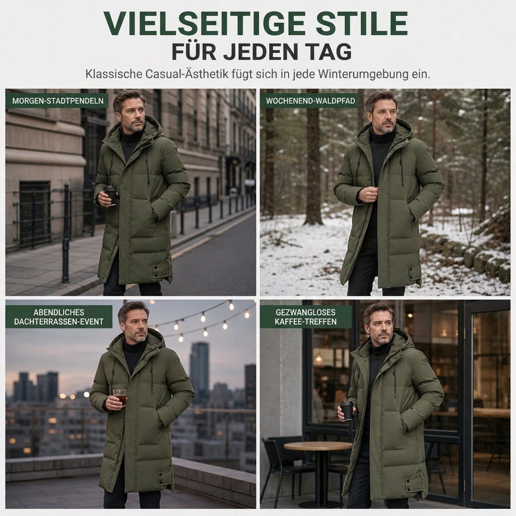 ✨ Neu eingetroffen – jetzt versandkostenfrei!✈Herren Freizeit Mittellange Gepolsterte Winter Verdickte Warme Oberbekleidung Mantel Übergröße