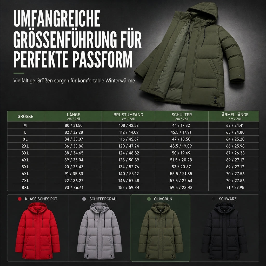 ✨ Neu eingetroffen – jetzt versandkostenfrei!✈Herren Freizeit Mittellange Gepolsterte Winter Verdickte Warme Oberbekleidung Mantel Übergröße