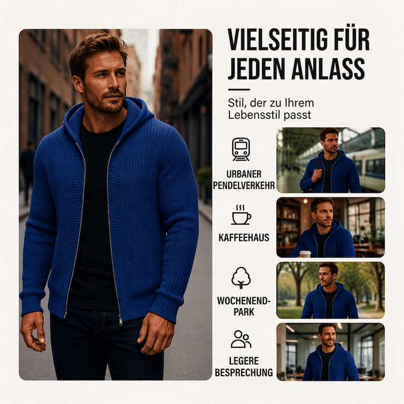 🏃‍♀️ Es wird im Akkord weggeschnappt – zögern Sie nicht! Legerer Kapuzen-Strickpullover mit Reißverschluss für Herren