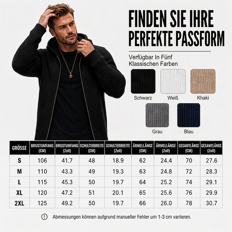 🏃‍♀️ Es wird im Akkord weggeschnappt – zögern Sie nicht! Legerer Kapuzen-Strickpullover mit Reißverschluss für Herren